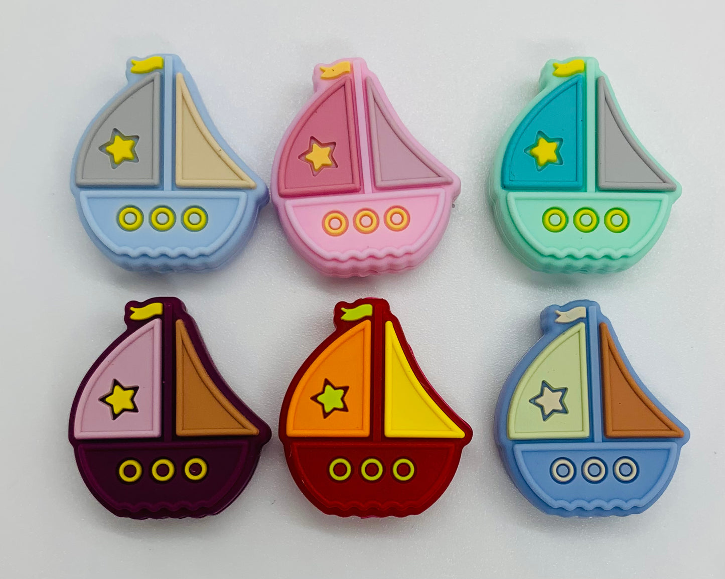 Sailboat  Focal Bead, Boat Shape Silicone Bead