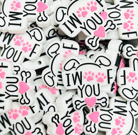 I Woof You Focal Silicone Bead, ShapeFocal Silicone Bead