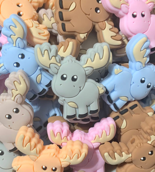 Moose Focal Silicone Bead,  Animal Shape Silicone Bead