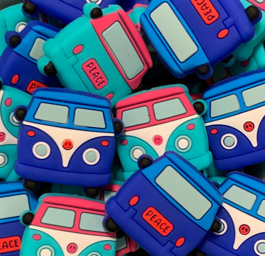 VW Bus Focal Bead, Bus Shape Silicone Bead