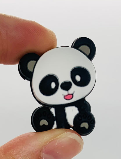 Panda Bear Silicone Focal Bead, Animal Shape Silicone Bead, Winter Silicone Bead