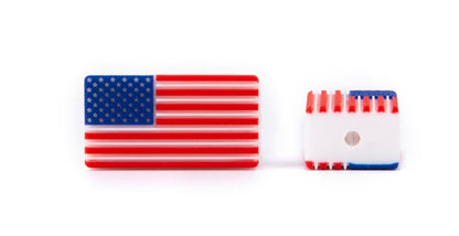 USA Flag Silicone Focal Bead, American Flag Silicone Focal Bead