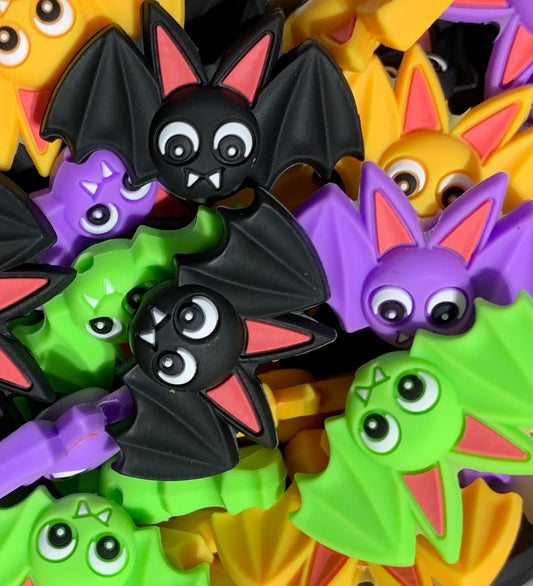 Bat Silicone Focal Bead, Halloween, Bat Silicone Bead, Ghost Shape Silicone Bead