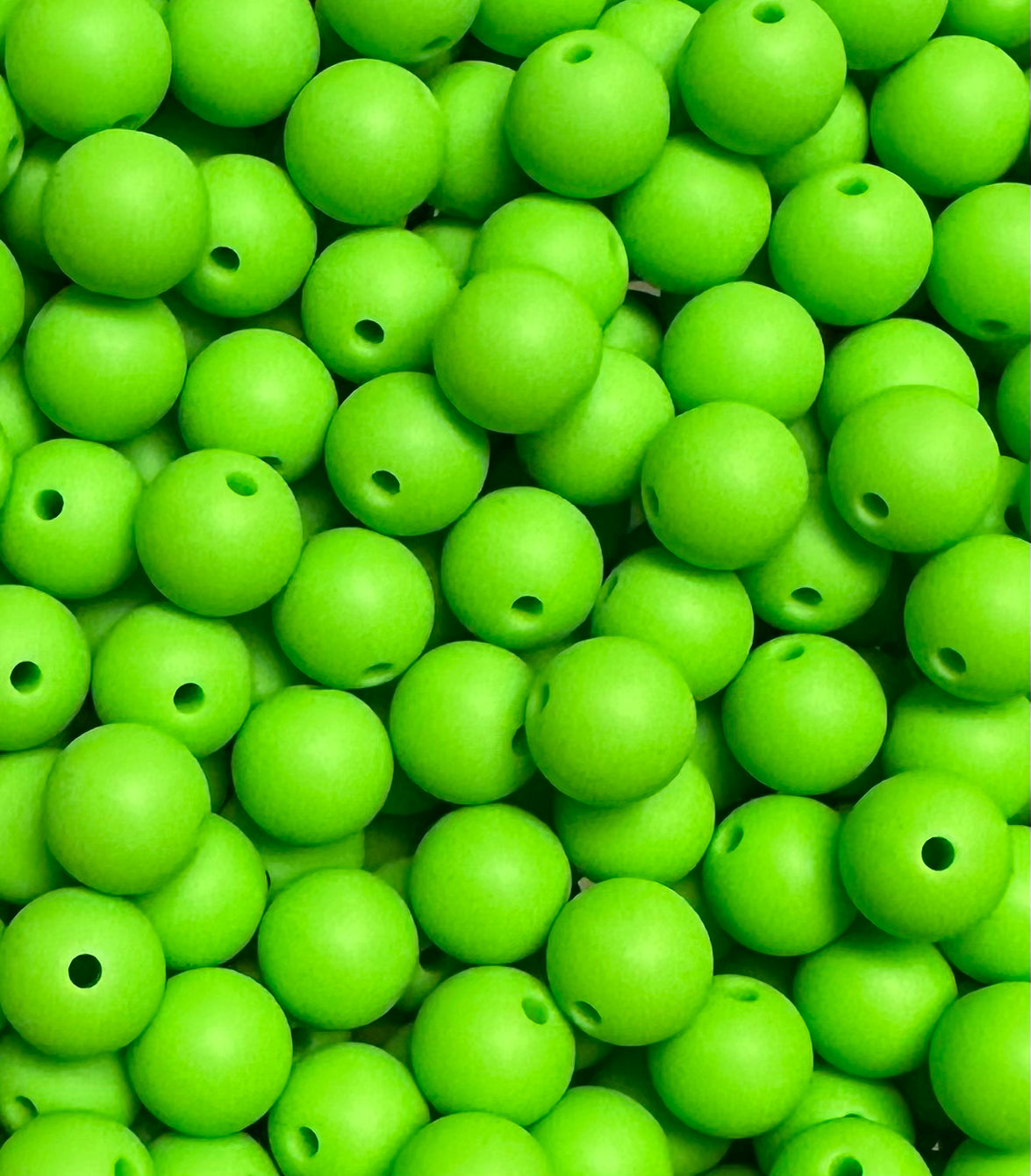 12mm Round Chartreuse Green  Silicone Beads