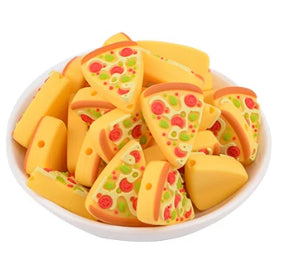 Pizza Silicone Focal Bead, Food Shape Silicone Bead