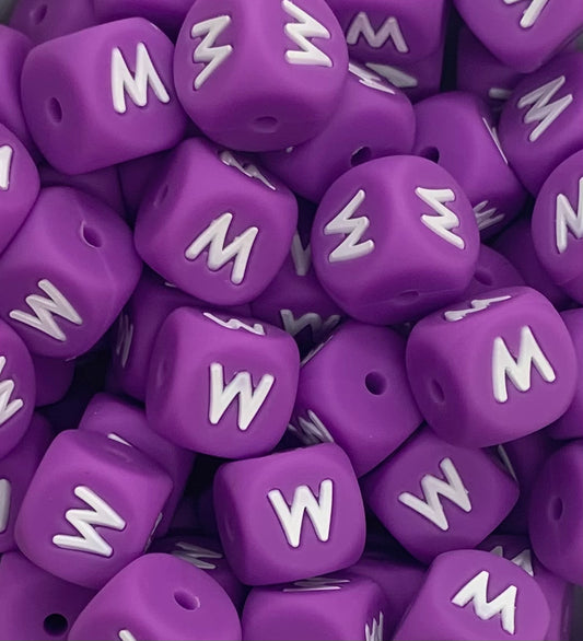 Letter M or W 12mm Purple