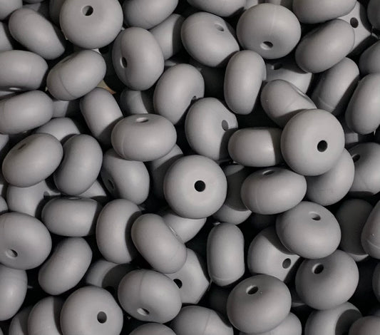 14mm ABACUS Grey Silicone Beads