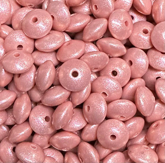 12mm Lentil Opal Blush Silicone Bead, Pearl Lentil