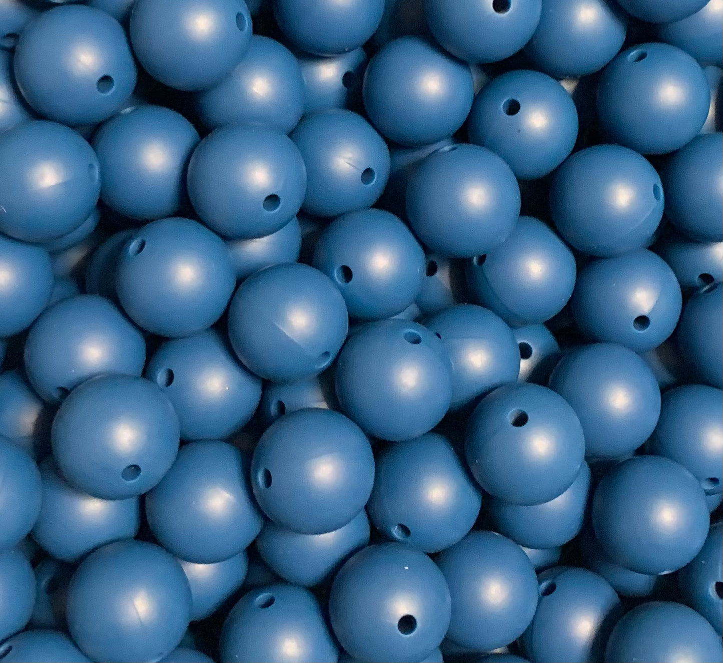 15mm Solid Blueberry Round Silicone Beads