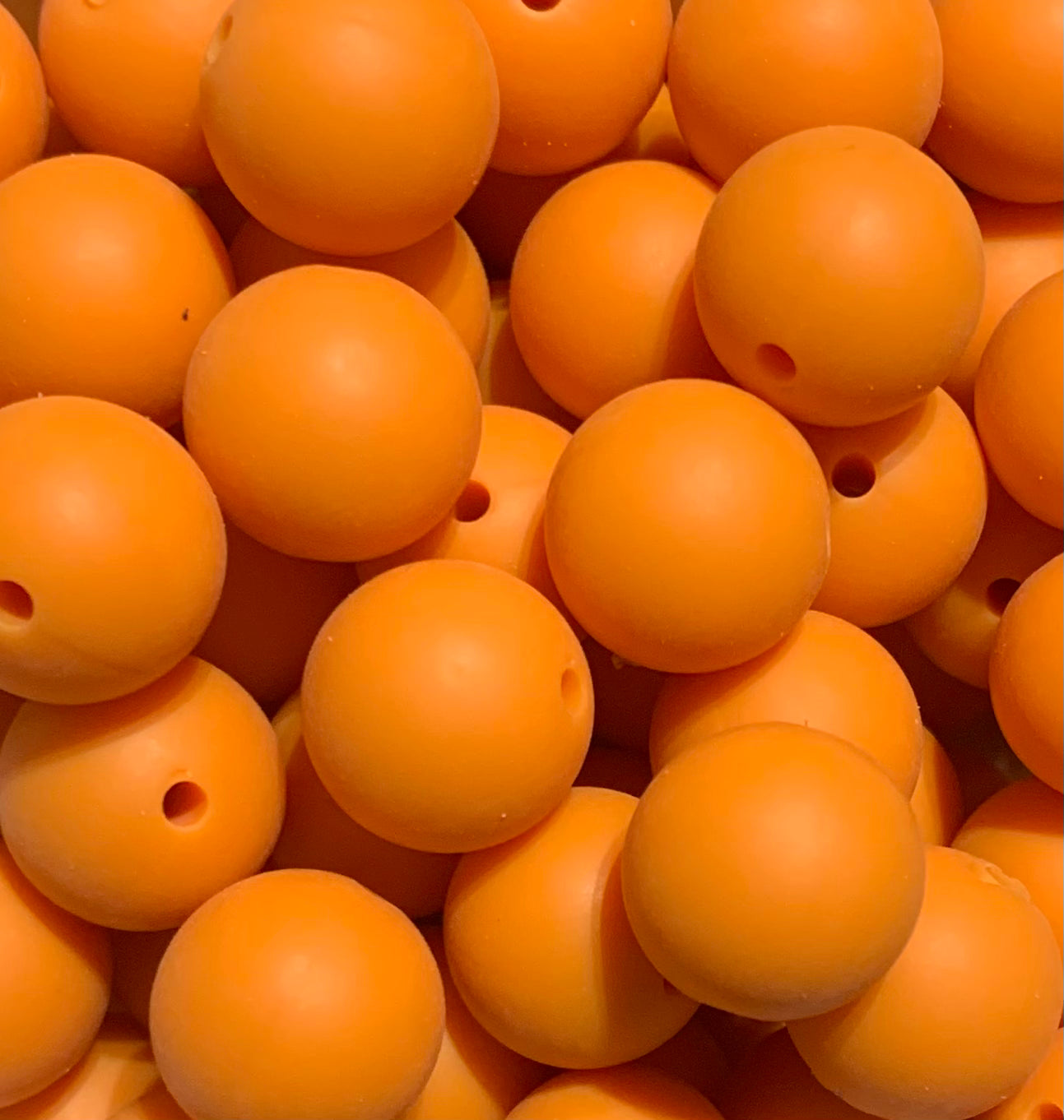 15mm Solid Tango Mango Orange Round Silicone Beads, Beads Wholesale