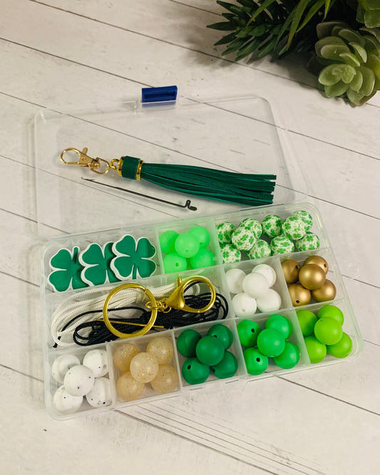 Bead Mix - St. Patrick's Day DIY Silicone Beads Kit, March Kit, DIY Lanyard-Keychain-Wristlet-Necklace Kit, Great For Gifts