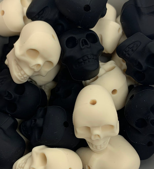 Skull Focal Silicone Bead, Halloween Silicone Bead, Skull Shape Silicone Bead