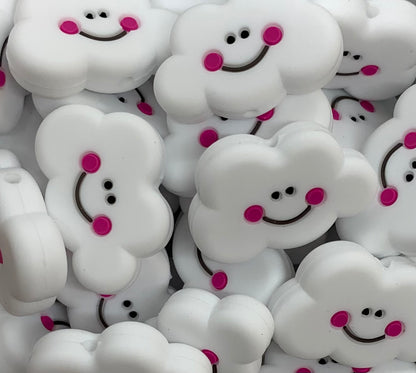 Happy Cloud Silicone Focal Bead, Cloud Shape Silicone Bead