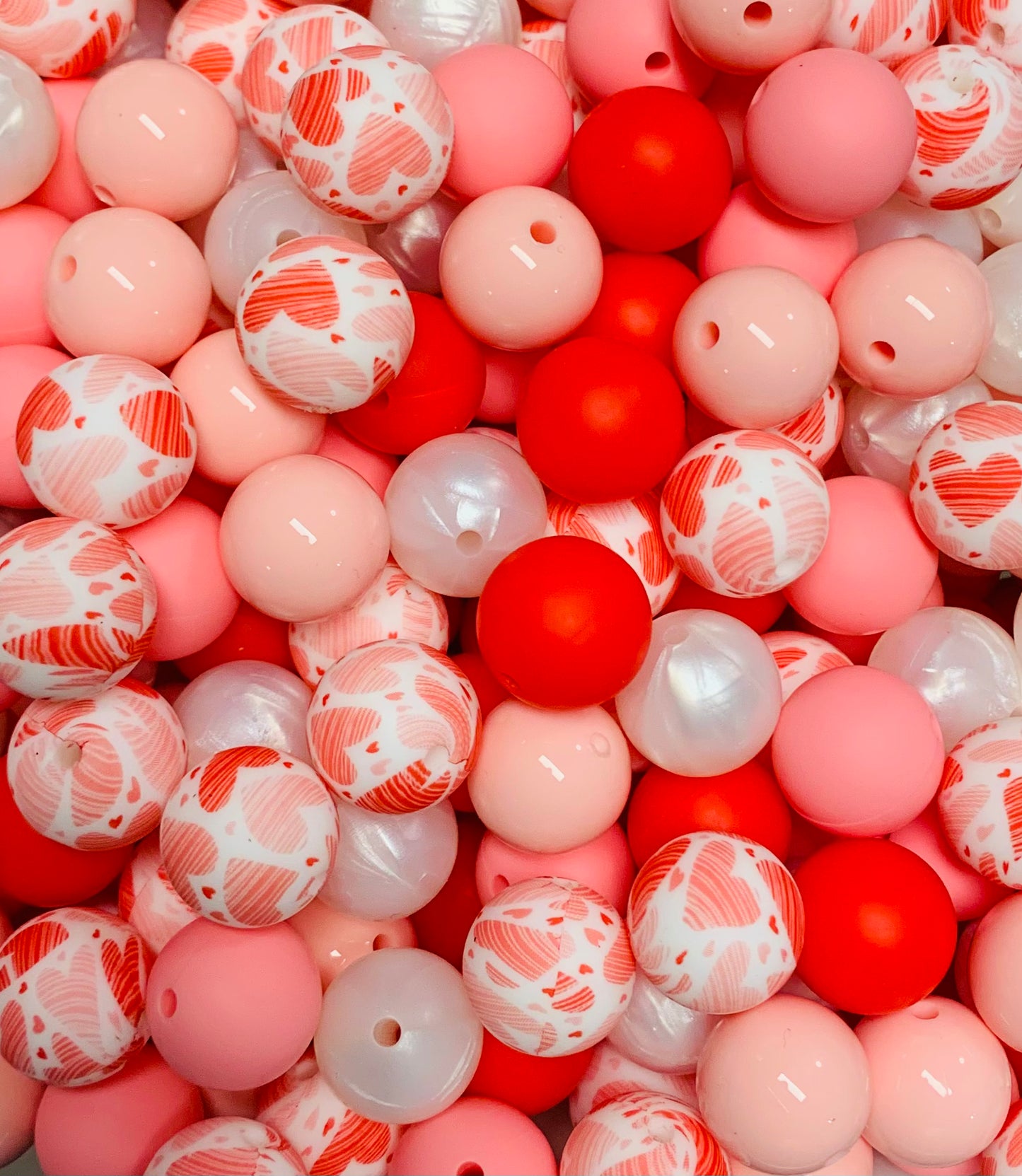 * Bead Mix - Adore It Mix , 15mm Round Silicone Bead Mix, Valentine Mix