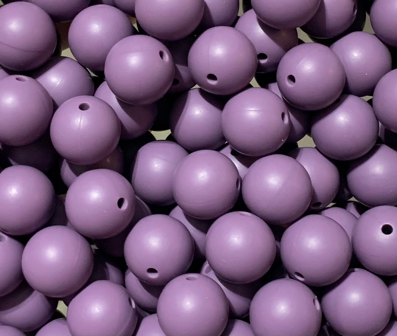 12mm Round Solid Plum Silicone Beads