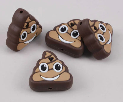 Poop Focal Bead,  Silicone Focal Bead