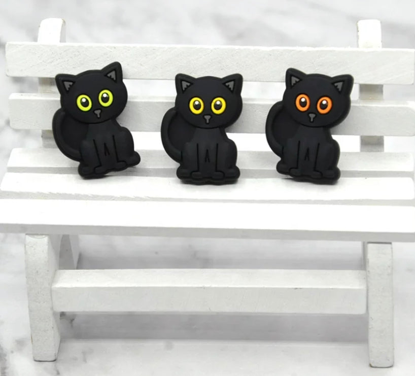 Black Cat Silicone Focal Bead,  Animal Shape Silicone Bead,